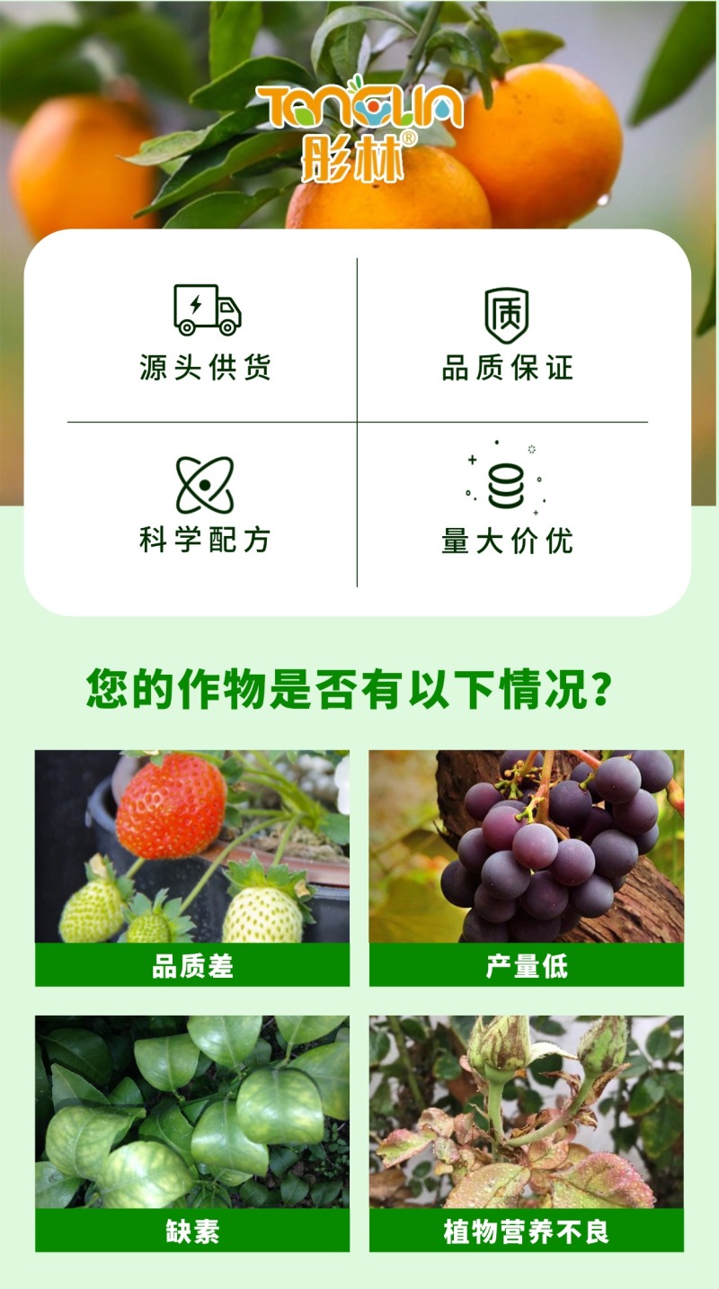 彤林大量元素水溶肥15-5-35高钾型水果蔬菜膨果上色