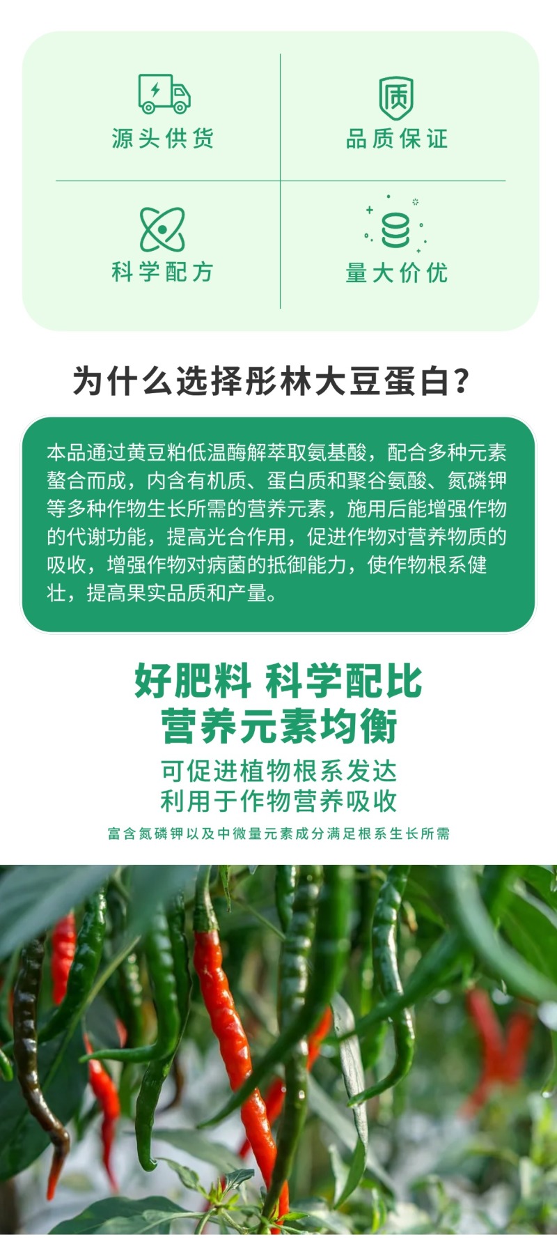 彤林有机肥水溶肥大豆蛋白生根壮根水果蔬菜种植