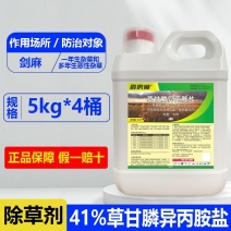 整箱霹雳狮41%草甘磷膦除草烂根剂剑麻林木果园快速死桶装