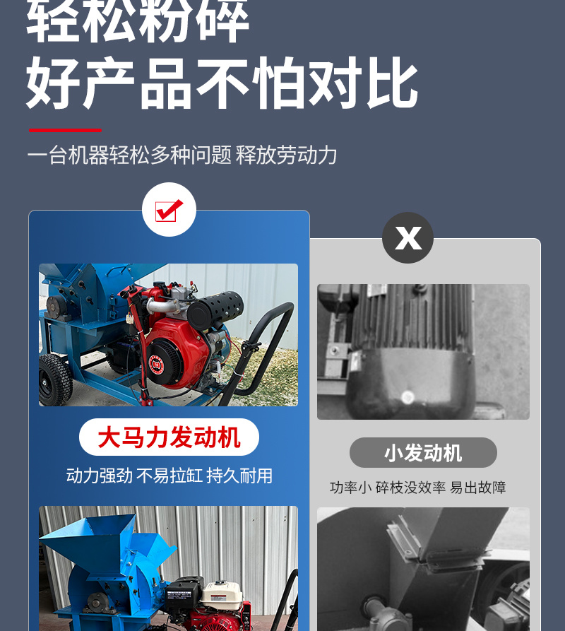 多功能木材锯末粉碎机树枝玉米芯破碎机板材边角料碎木机
