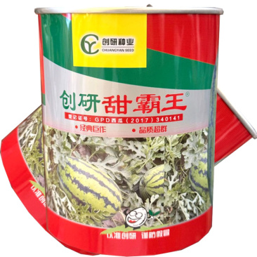 创研甜霸王西瓜种子抗病耐重茬瓤色大红耐裂果甜王西瓜种子