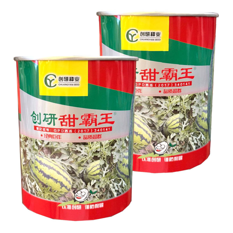 创研甜霸王西瓜种子抗病耐重茬瓤色大红耐裂果甜王西瓜种子