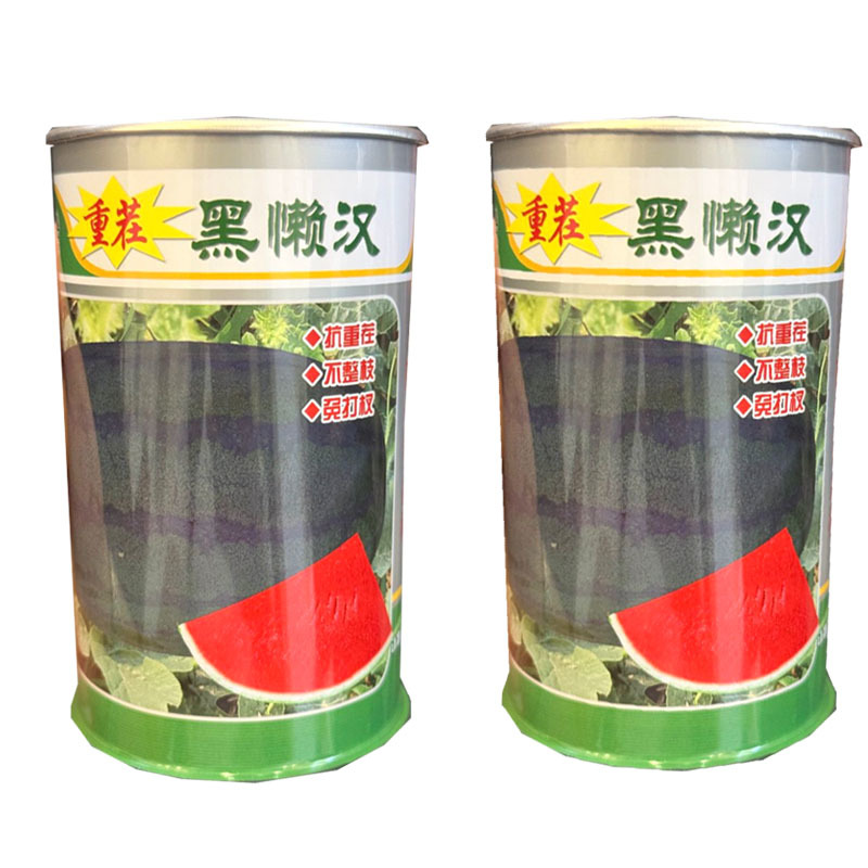 黑懒汉西瓜种子抗重茬不整枝免打权瓤色大红黑皮西瓜种子