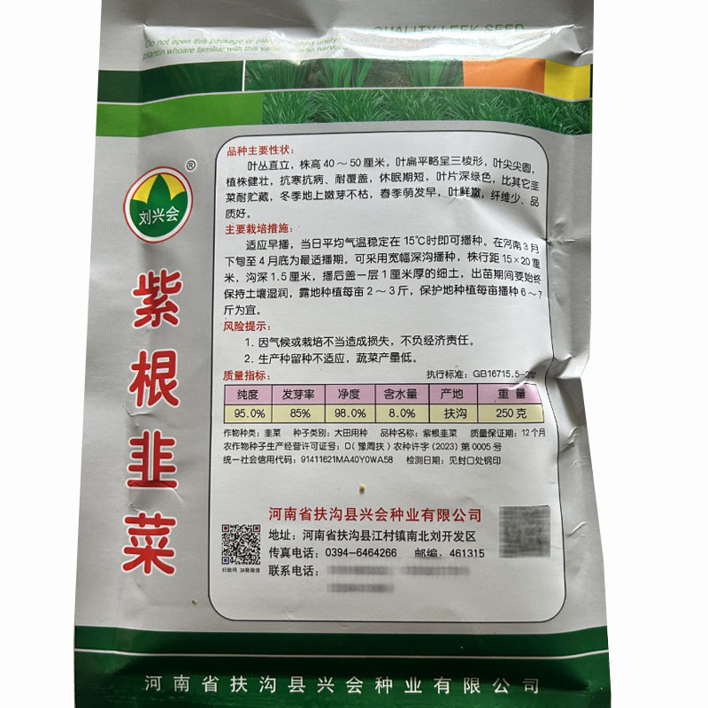 紫根韭菜种子河南独根红韭菜籽多年生蔬菜籽春秋四季