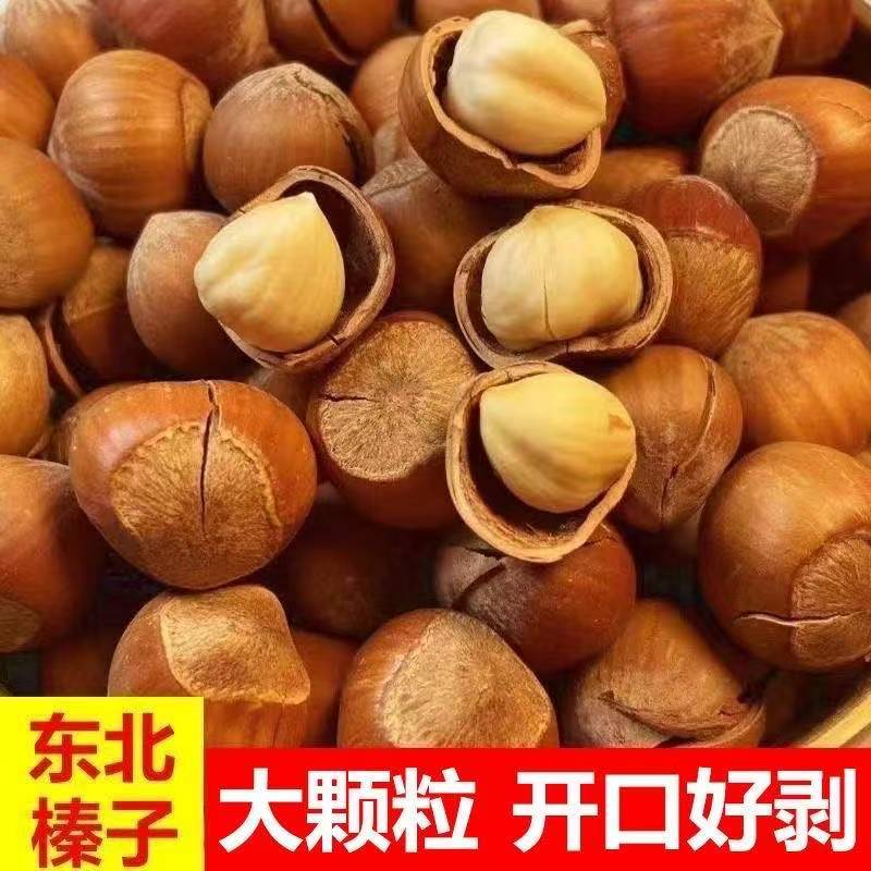 东北野生开口榛子新货薄皮炒熟坚果零食香味浓郁