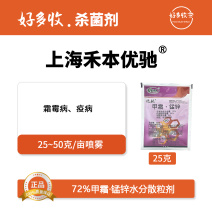 上海禾本优驰72%甲霜灵.锰锌水分散粒剂25克