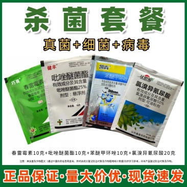 全管杀菌剂套餐吡唑醚菌酯苯醚甲环唑春雷霉素氯溴异氰尿酸