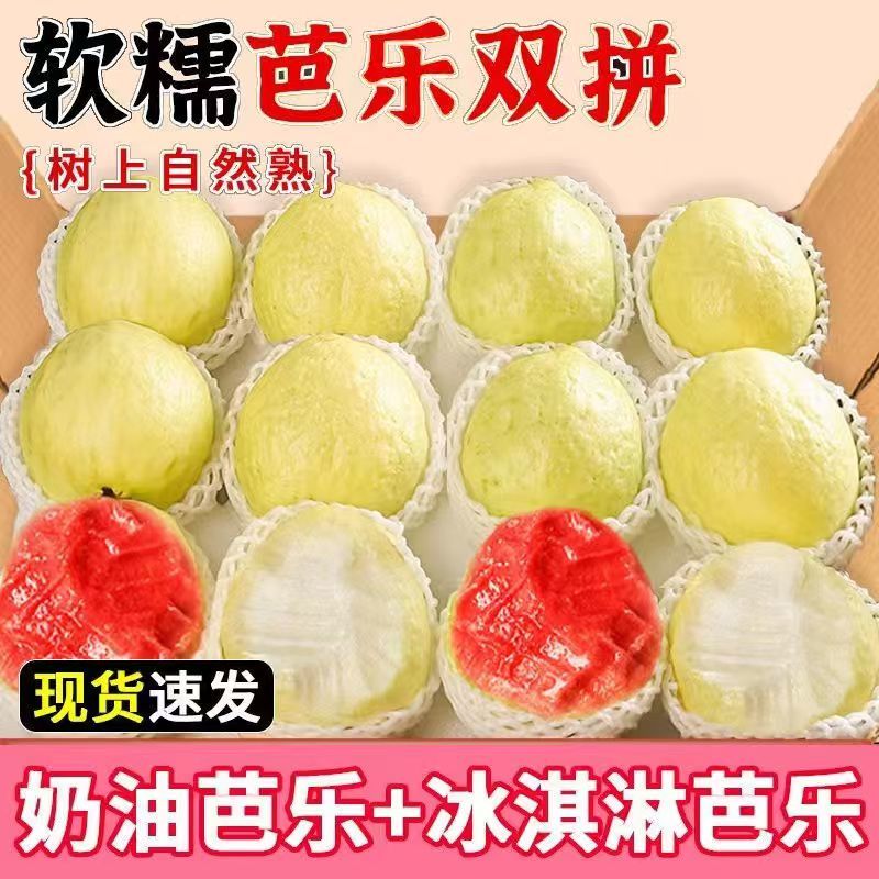 软糯奶油白芭乐冰淇淋芭乐当季新鲜水果红软籽番石榴双拼整箱