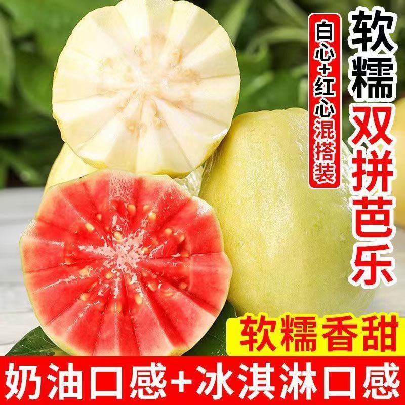 软糯奶油白芭乐冰淇淋芭乐当季新鲜水果红软籽番石榴双拼整箱