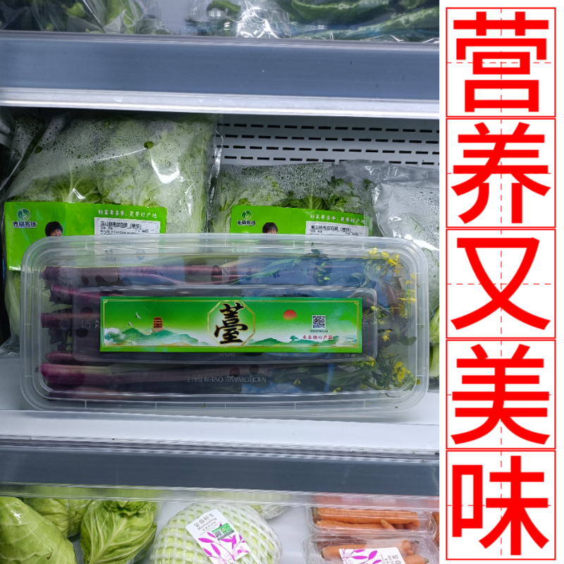批发湖北核心产地新鲜红菜苔原产地直接基地品质口感上等