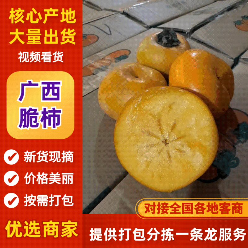 《脆柿》甜柿/售后保障/一件代发/电商直播/供应淘宝京东