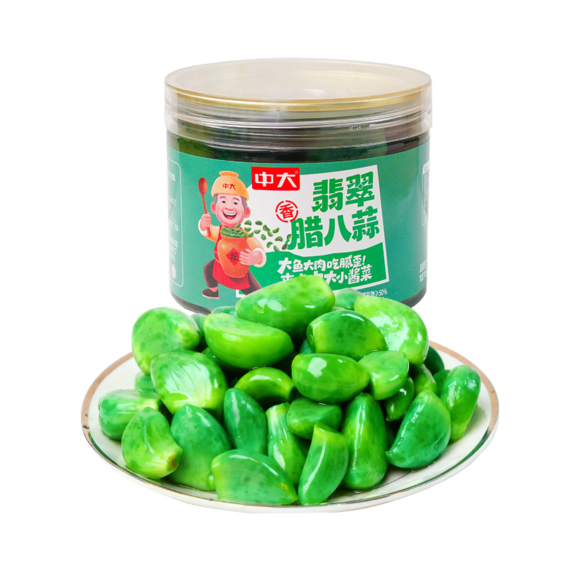 中大坛香手工精选翡翠腊八蒜280g瓶装绿糖蒜醋泡大蒜头即