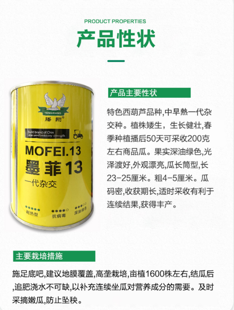 墨菲西葫芦种子黑皮西葫芦种子深油绿耐热型中早熟