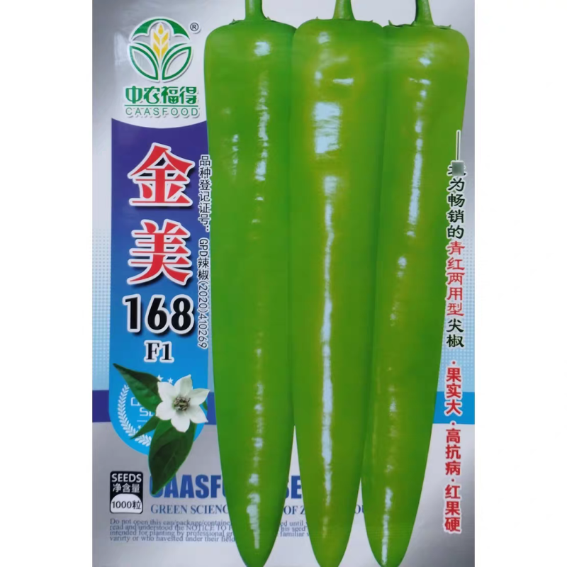 金美168青红两用尖椒种子大果型抗病杂交早熟黄绿皮辣椒种