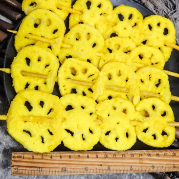 莲藕片串黄金藕串商用批发冷冻半成品烧烤食材油炸小吃裹粉素