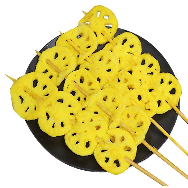 莲藕片串黄金藕串商用批发冷冻半成品烧烤食材油炸小吃裹粉素