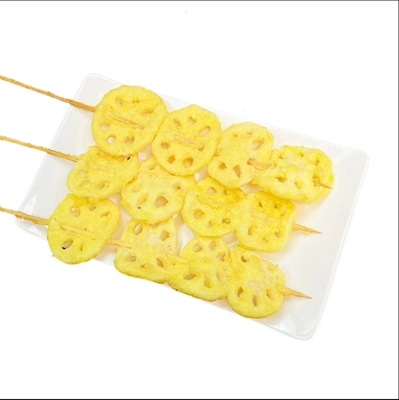 莲藕片串黄金藕串商用批发冷冻半成品烧烤食材油炸小吃裹粉素