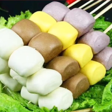 烧烤馒头串彩色奶油小馒头儿童餐油炸小吃商用食材半成品