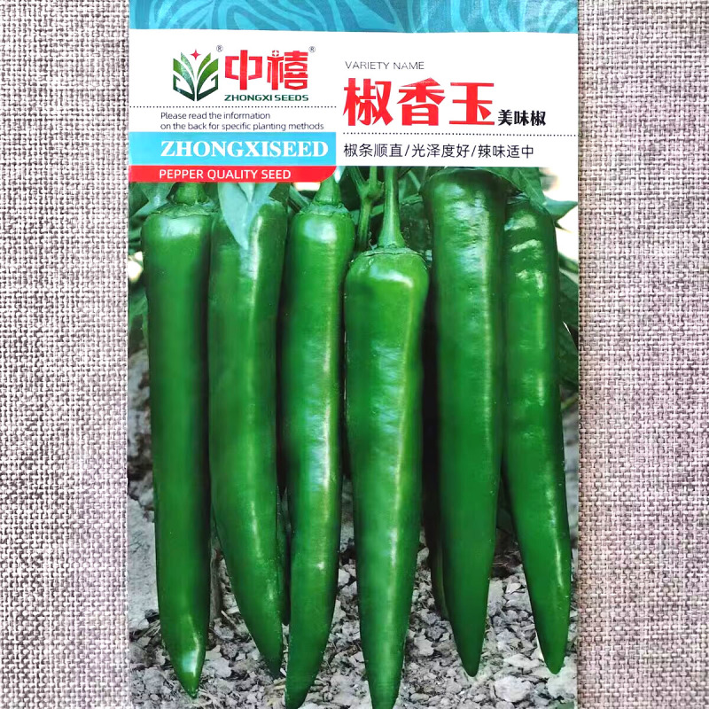 中禧椒香玉辣椒种子美味椒光滑顺直深绿羊角椒种籽青尖椒种子