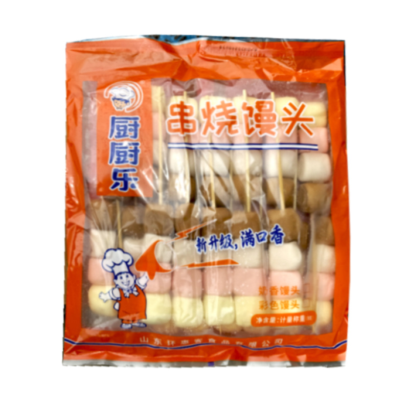 烧烤馒头串彩色奶油小馒头儿童餐油炸小吃商用食材半成品