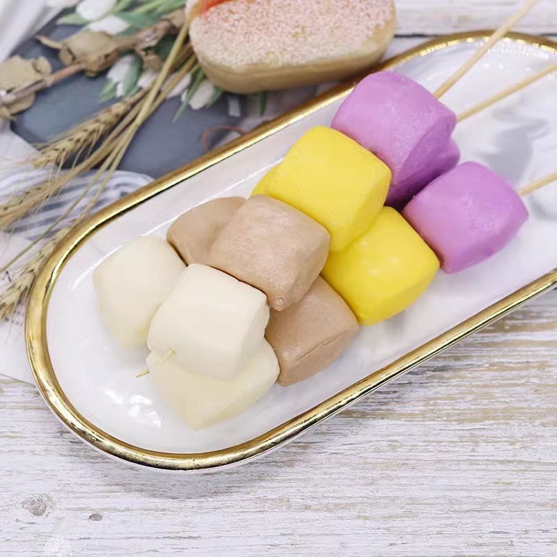 烧烤馒头串彩色奶油小馒头儿童餐油炸小吃商用食材半成品