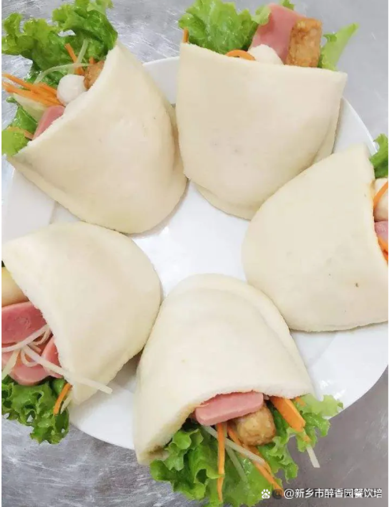 屹凡口袋馍麦香酥脆肉夹馍饼胚商用空心布袋馍馒头批发可开