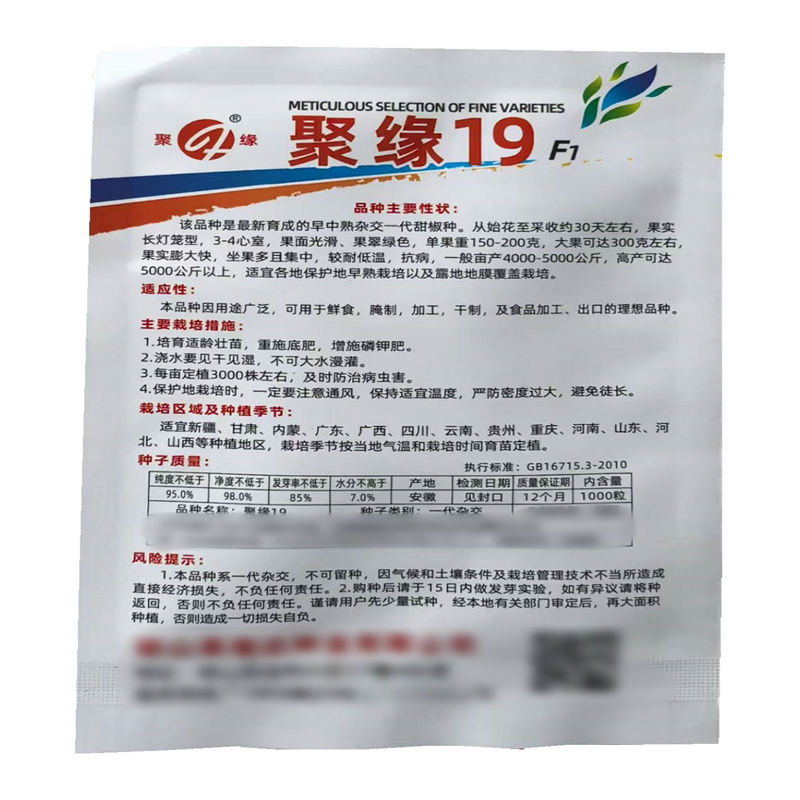 聚缘19甜椒种子灯笼椒种子早中熟杂交基地高产1000粒