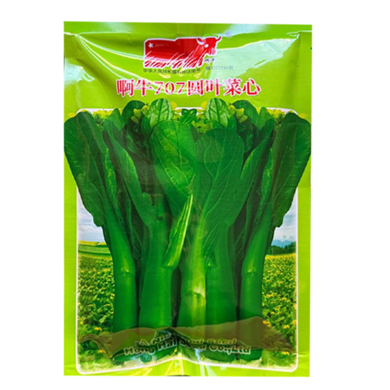 啊牛707圆叶菜心种子抗病菜苔粗壮整齐生长快大田基地种