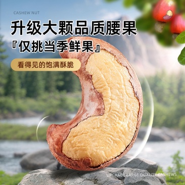 紫皮腰果仁大颗粒带皮盐焗健康坚果越南特产干货零食
