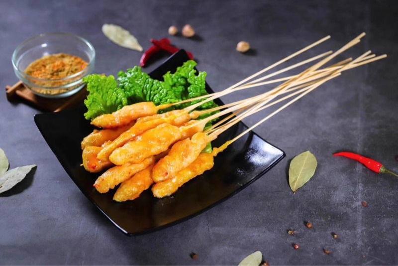 厨厨乐雪花香肉串半成品商用批发烧烤煎饼空气炸锅鸡肉串食材