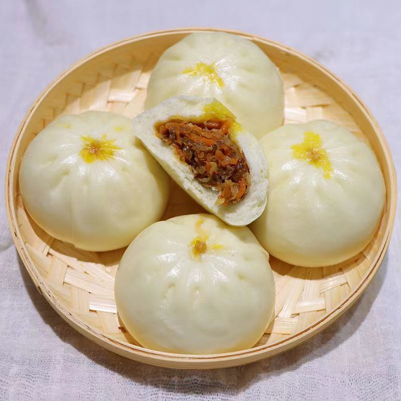 私坊斋清真大包子早餐半成品速冻牛肉羊肉发面小笼包商用加热
