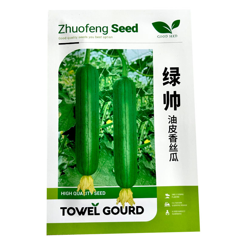 绿帅油皮香丝瓜种子短棒绿油亮丝瓜耐热耐寒肉厚味浓