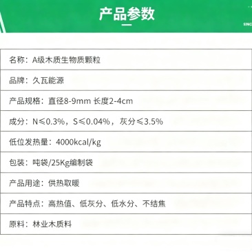 A级林业生物质颗粒燃料