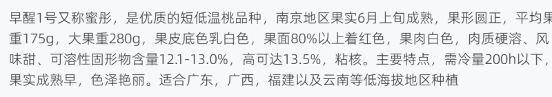 蜜彤早熟短低温冷量两广东广西台农桃子树