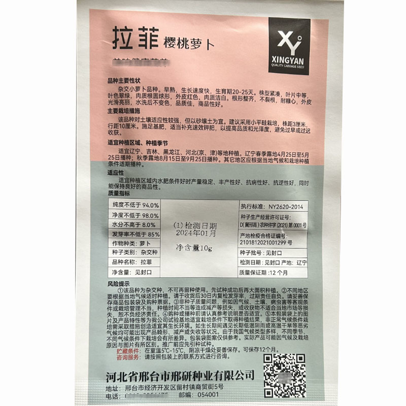 樱桃萝卜种子拉菲早熟脆嫩高产易种植大田基地种植