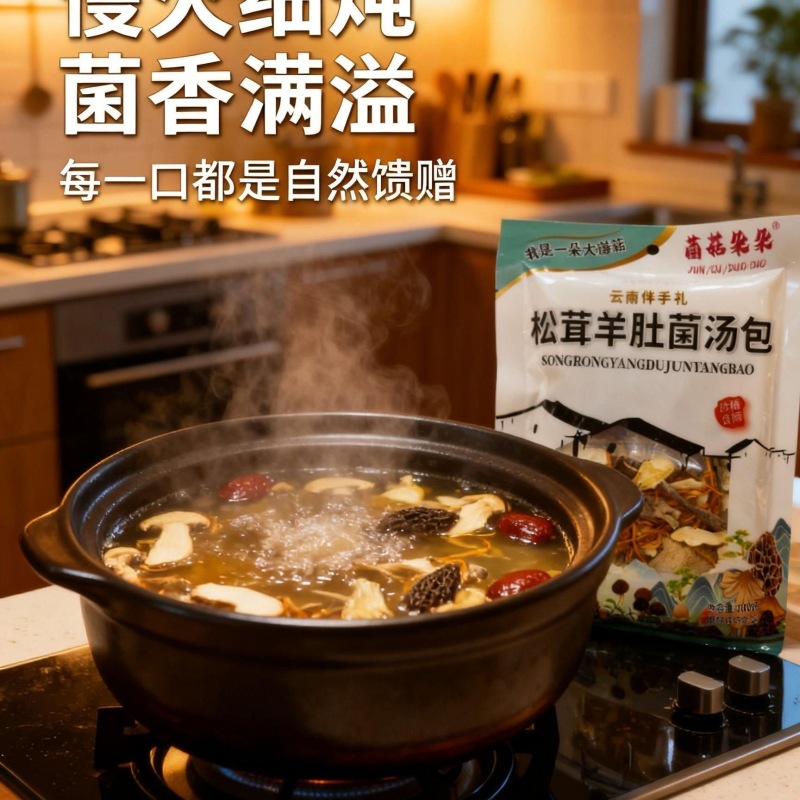 菌菇朵朵松茸羊肚菌汤包菌菇干货100克煲汤料云南厂家直发