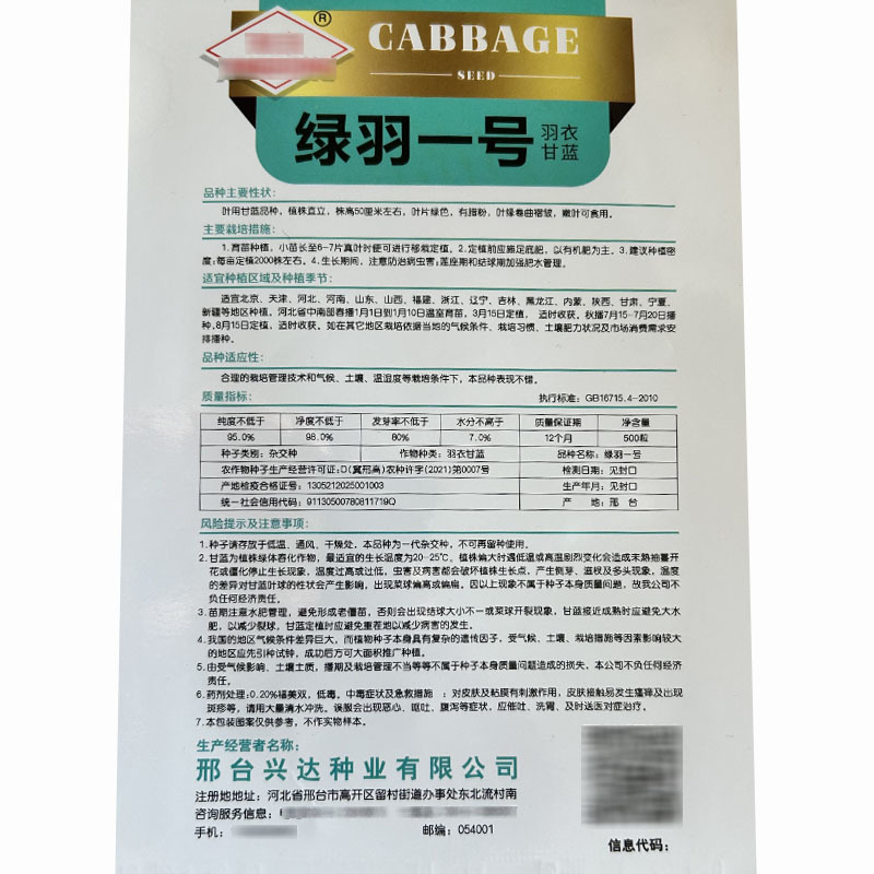 绿羽衣甘蓝种子绿羽一号500粒耐寒耐抽苔家庭菜园种