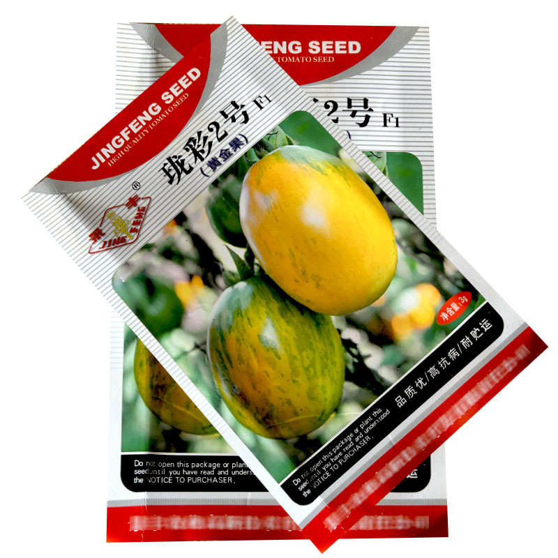珑彩2号番茄种子黄金果沙面无限生长花皮西红柿种子
