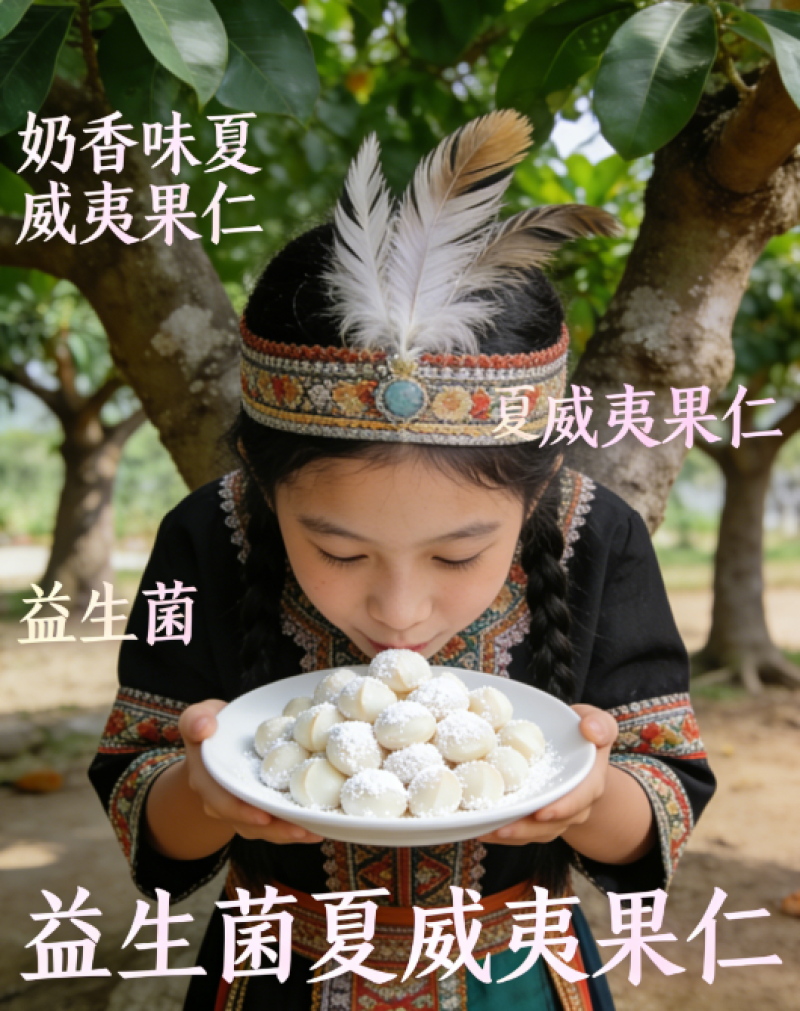 奶香味益生菌夏威夷果仁灌装孕妇坚果干果仁零食年货