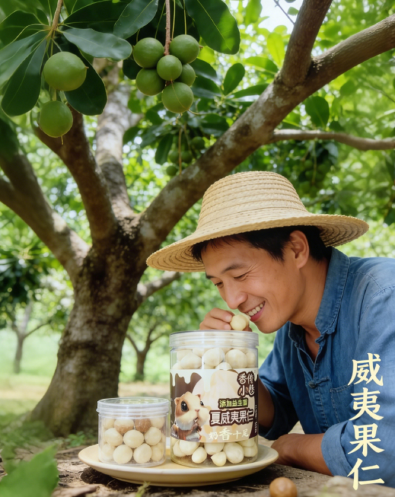 奶香味益生菌夏威夷果仁灌装孕妇坚果干果仁零食年货