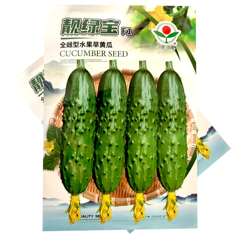 靓绿宝全雌水果旱黄瓜种子早熟翠绿色刺瘤大瓜条圆简形