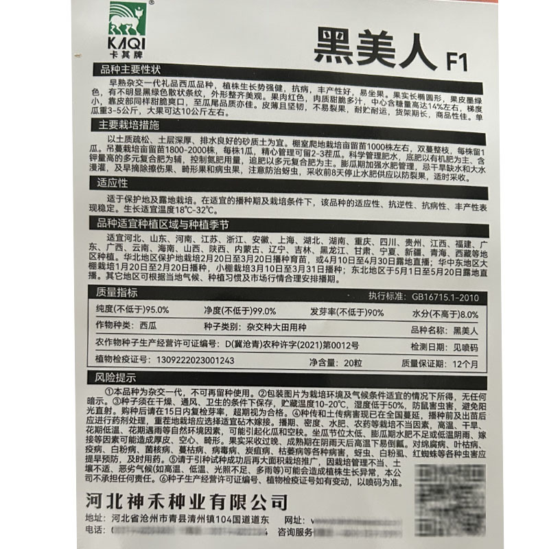 黑美人西瓜种子超甜大果礼品西瓜籽皮薄糖度高基地品种