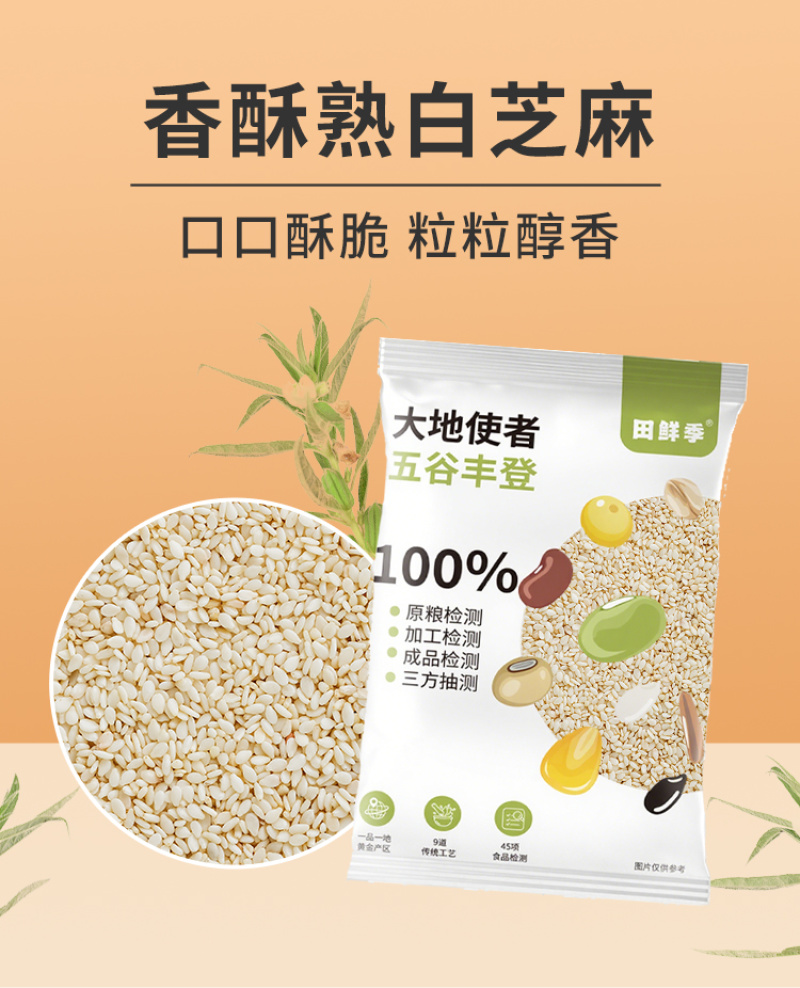 白芝麻，熟白芝麻，袋装即食白芝麻厨房烘焙火锅烧烤炒调味蘸