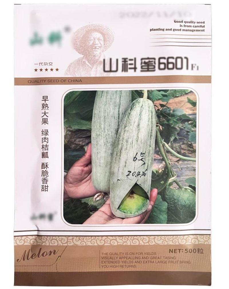 山科蜜6601甜瓜种子薄皮大果羊角蜜甜瓜种子羊角酥香种子
