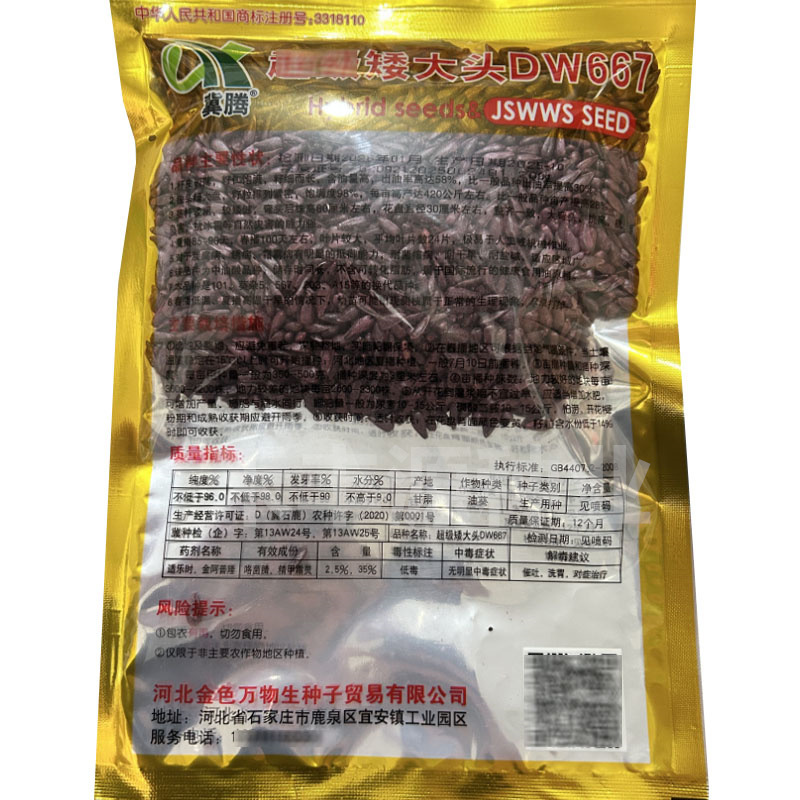 矮大头DW667油葵种子矮杆高油高产耐盐碱地基地型