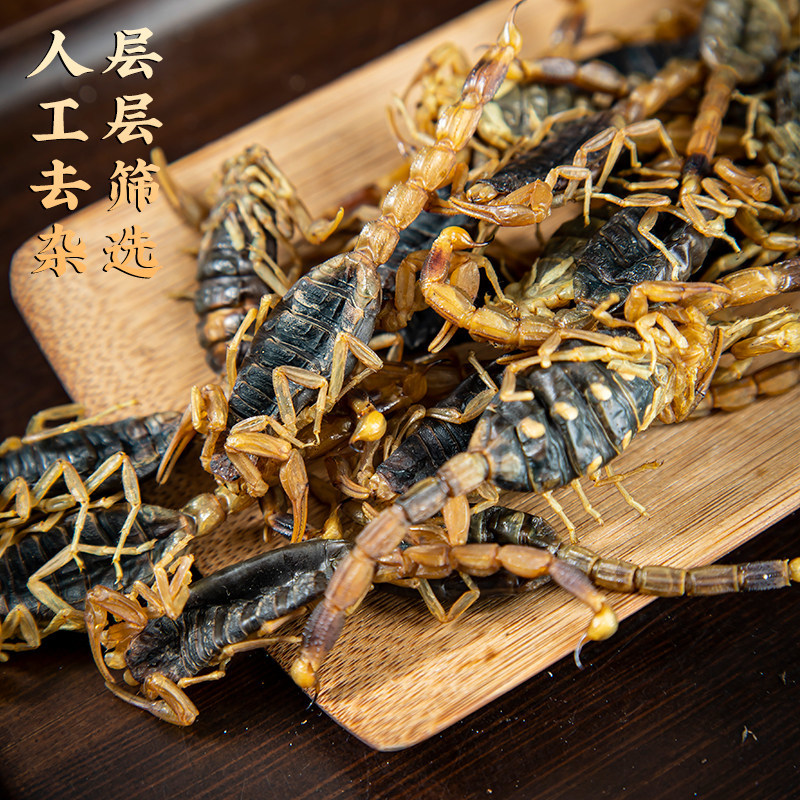 正品清水全蝎中药材正宗新货十足全干蝎子干整条无盐水洗全虫