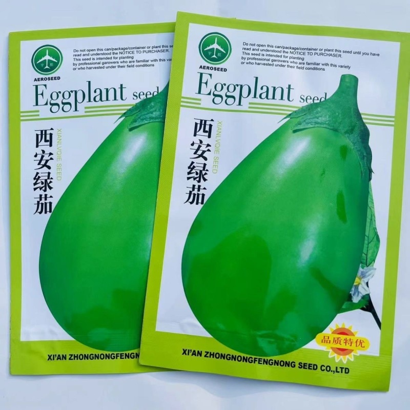 西安绿茄子种子菜农专用罐茄高产10g杂交抗病绿茄子