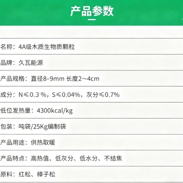4A级木质生物质颗粒燃料