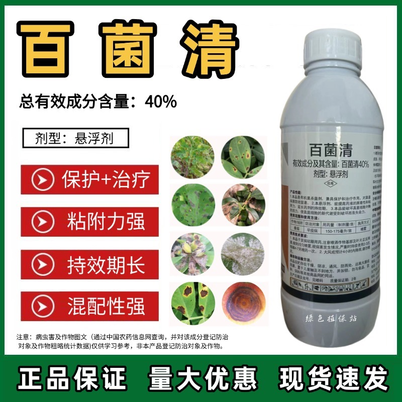 40%百菌清杀菌剂早疫病斑点落叶病霜霉病黑斑病炭疽病果树