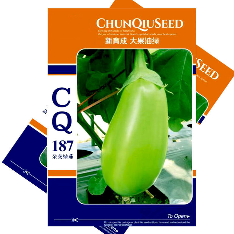 寿光春秋CQ187杂交油绿茄子种子长灯泡形大田基地高产